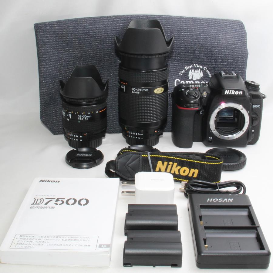 D7000 ニコン Nikon D7500 ダブルレンズセット 美品 16GB 新品SDカード