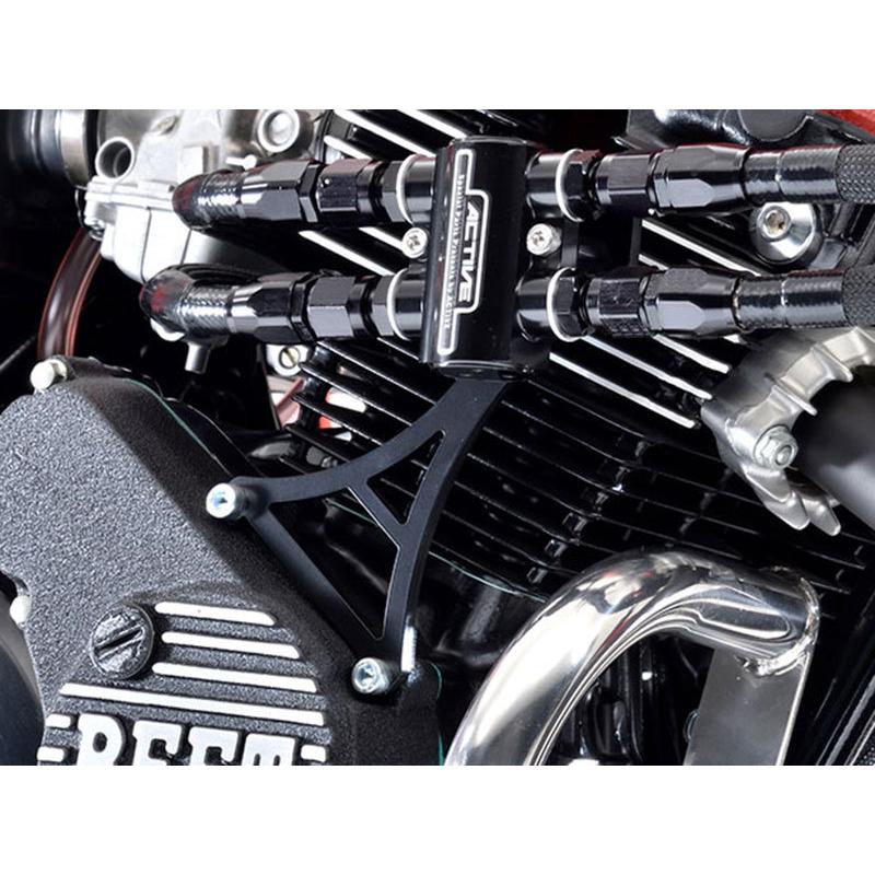 CBX400F ラウンドオイルクーラー サーモスタッドホルダー スネーク