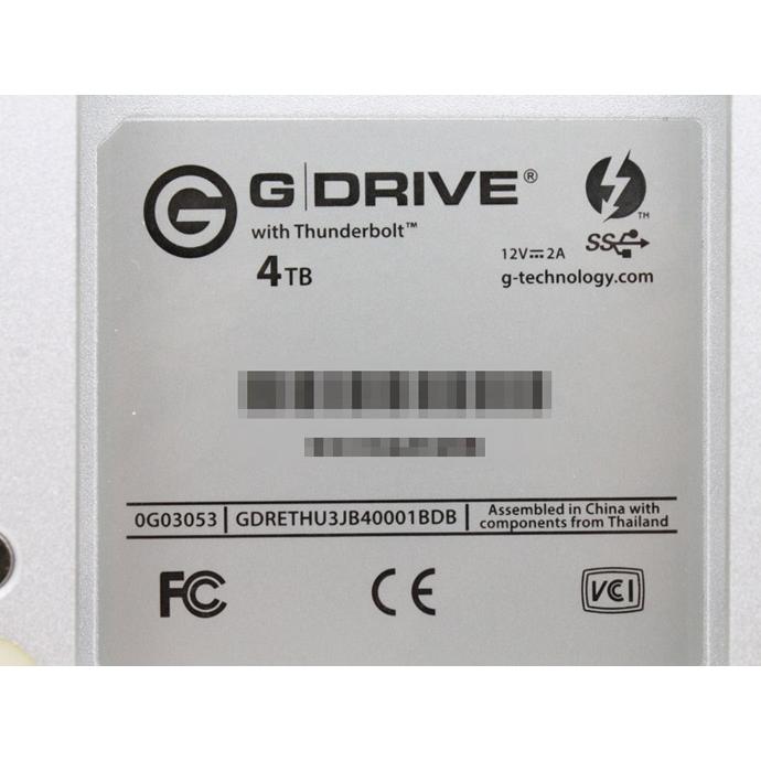 G-DRIVE G-Technology 4TB HDD Thunderbolt2 USB3.0ポート 使用時間