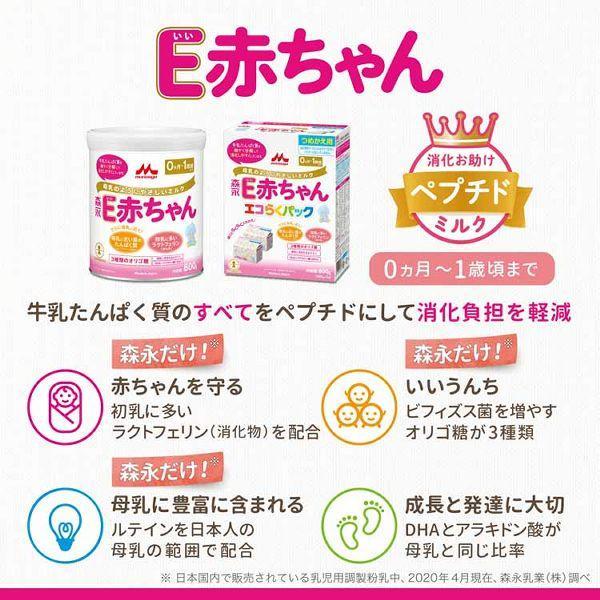 E赤ちゃん 粉ミルク 6個セット エコらくパック ミルク つめかえ用 800g