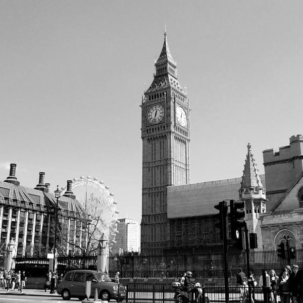 アートパネル ロンドン イギリス 街 モノクロ モダン 壁掛け 白黒 写真