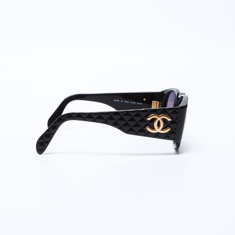 美品】10F418 シャネル サングラス 5050 マトラッセ 黒 ココマーク