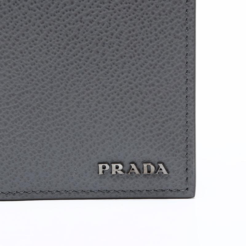 PRADA（プラダ） カードケース サフィアーノ レザー グレー【中古