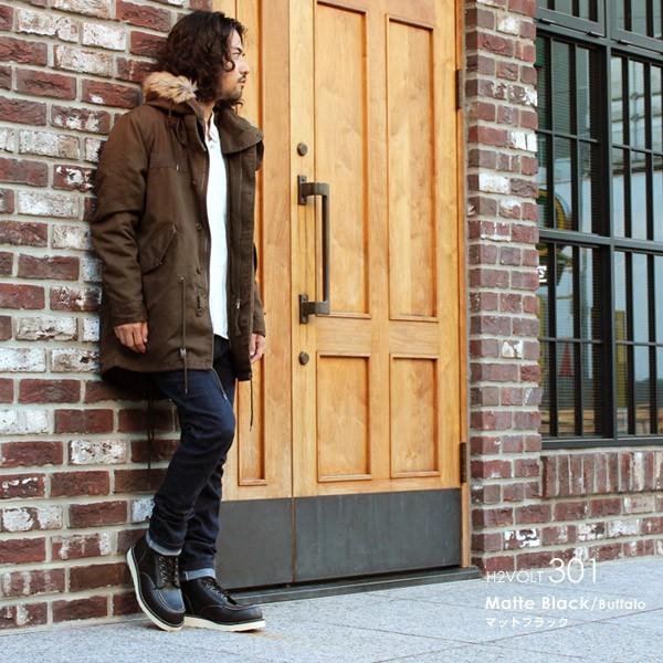 ブーツ メンズ メンズブーツ ワークブーツ 本革 H2VOLT エイチツー