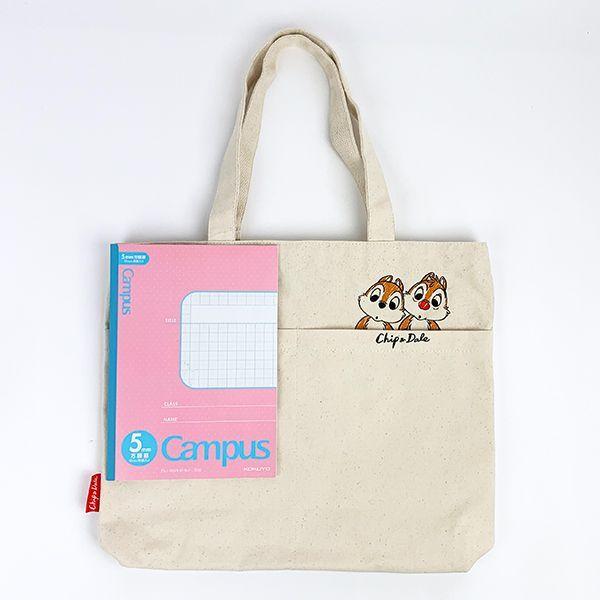 ディズニー チップとデール トートバッグ かばん ポケット付き