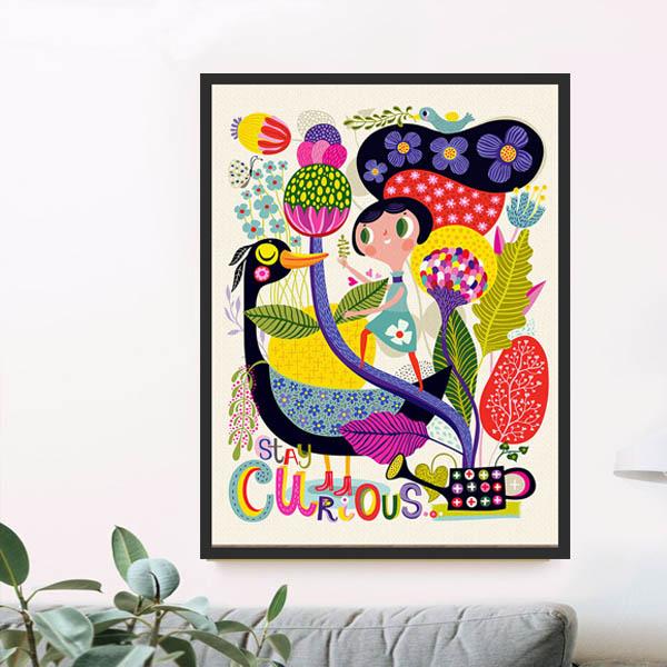 単品 33×43cm アートパネル 枠付き フレーム絵画 北欧 ポップ カラフル