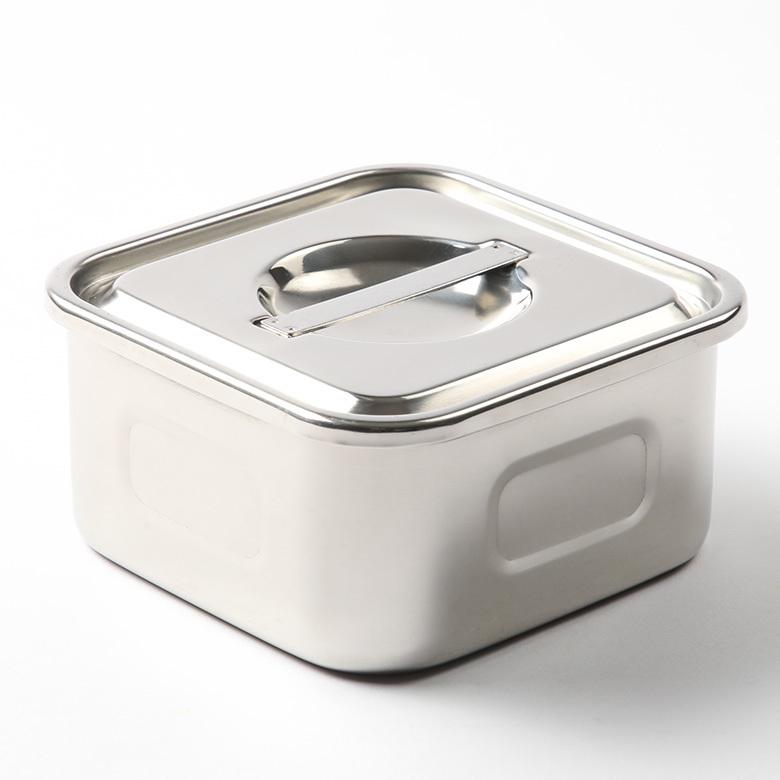 角・浅型キッチンポット ステンレスポット 10.5cm 0.5リットル