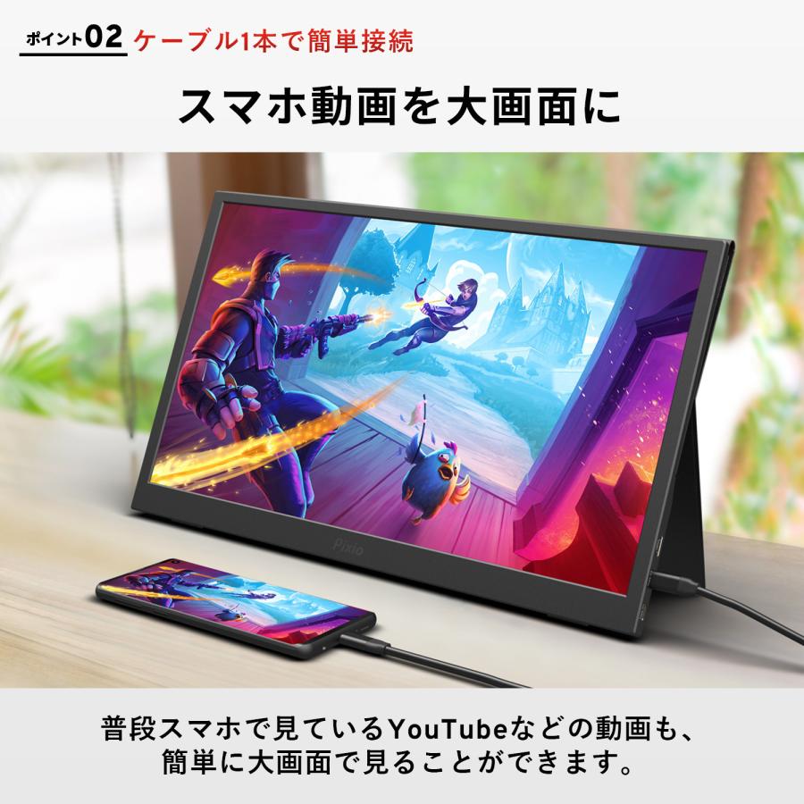 Pixio モバイルモニター ポータブルモニター PX160WAVE 15.6インチ