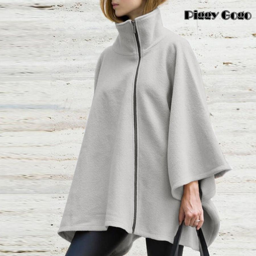 ポンチョコート 可愛い マント コート レディース ミドル丈 秋 冬