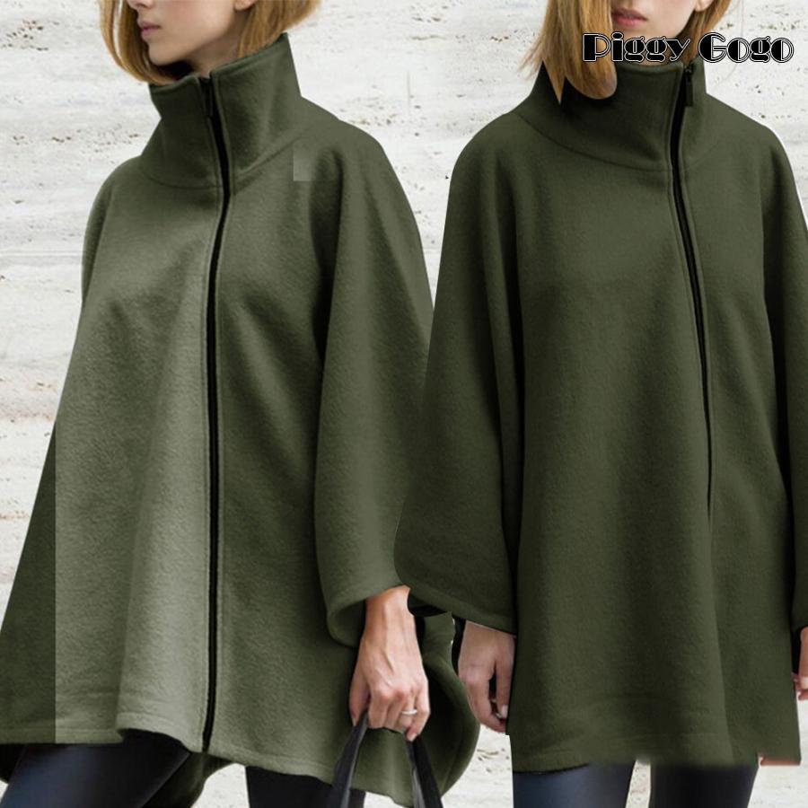 ポンチョコート 可愛い マント コート レディース ミドル丈 秋 冬