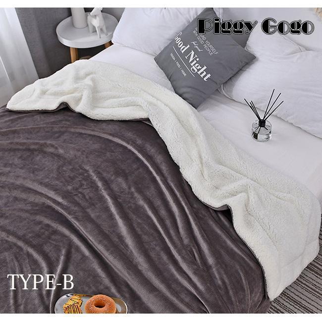 タオルケット 裏ボア ブランケット もこもこ 厚手 マイクロファイバー