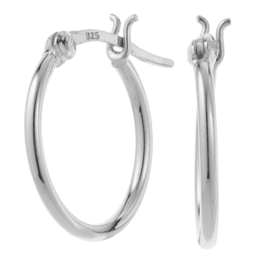 フープピアス レディース メンズ シルバー925 外径18mm 20mm シンプル