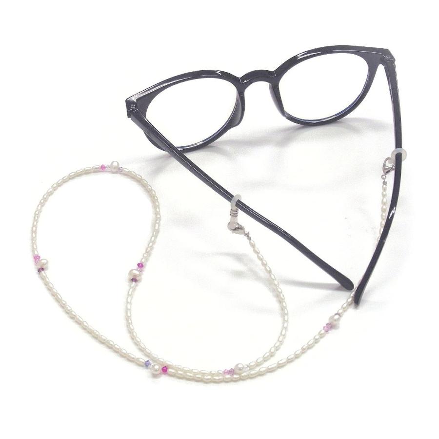 2wayパールメガネチェーン ネックレス 淡水真珠 ベビーパール 白