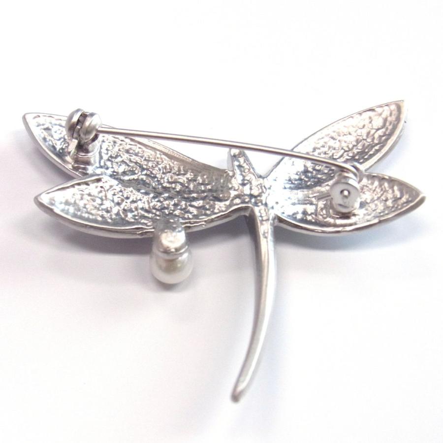 パールブローチ トンボモチーフ アコヤ本真珠 5-5.5mm ゴールド