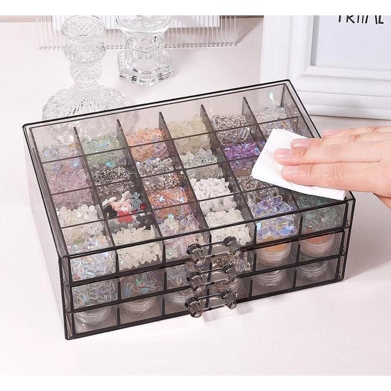 ネイルケース ネイルパーツ収納 引き出し式 3段 72マス 小分け 仕分け