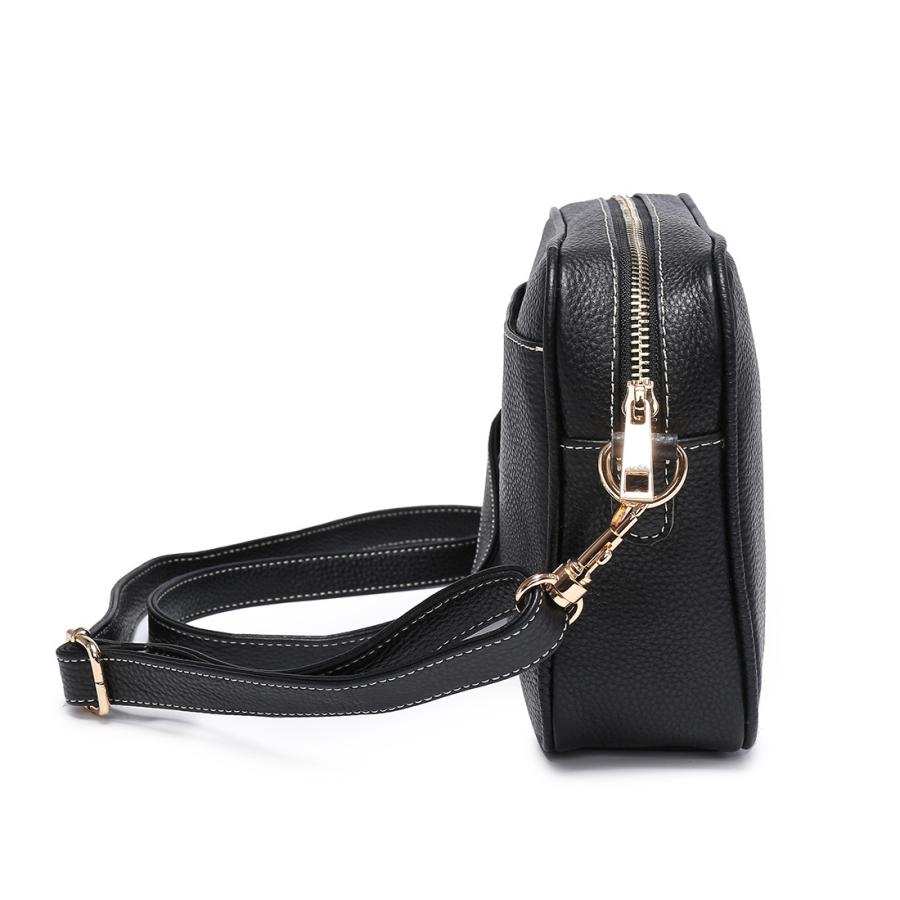 ショルダーバッグ 本革 ブラック 黒 ミニショルダー スクエア 大人