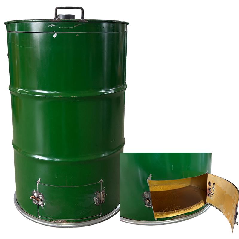 ドラム缶焼却炉フタ付き 下小窓蝶番蓋付 煙突なし 200L カラー選択