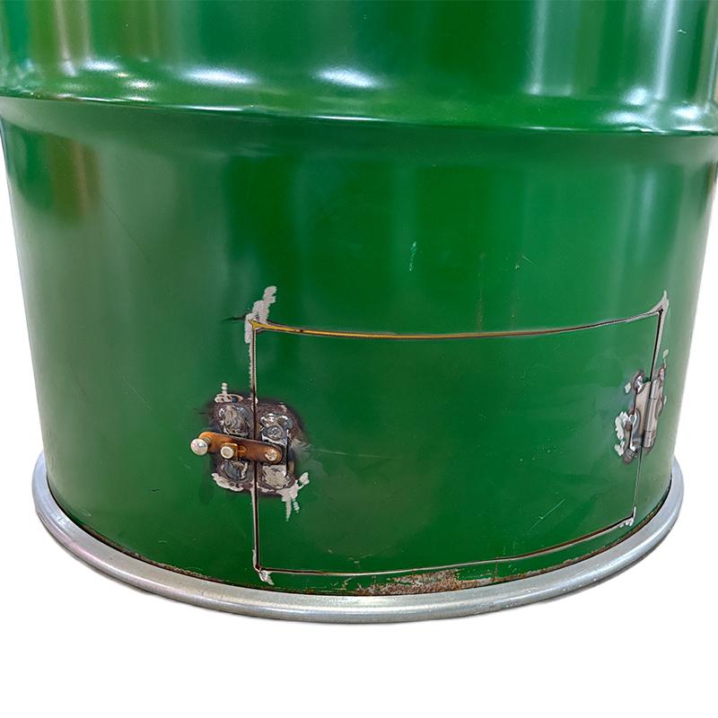 ドラム缶焼却炉フタ付き 下小窓蝶番蓋付 煙突なし 200L カラー選択