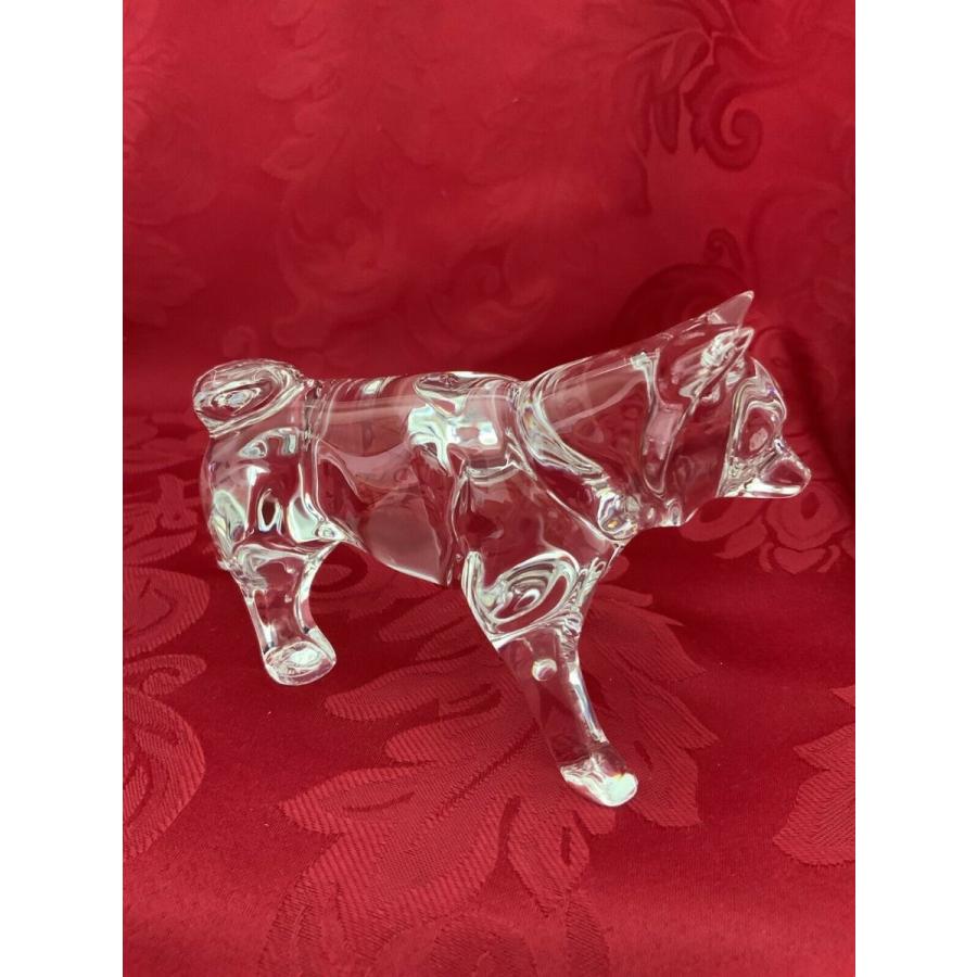 バカラ（Baccarat） 置物 ハスキー ドッグ 犬 クリスタル フィギュリン