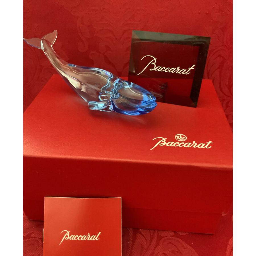 バカラ（Baccarat） 置物 ホエール くじら クリスタル ブルー フィギュ