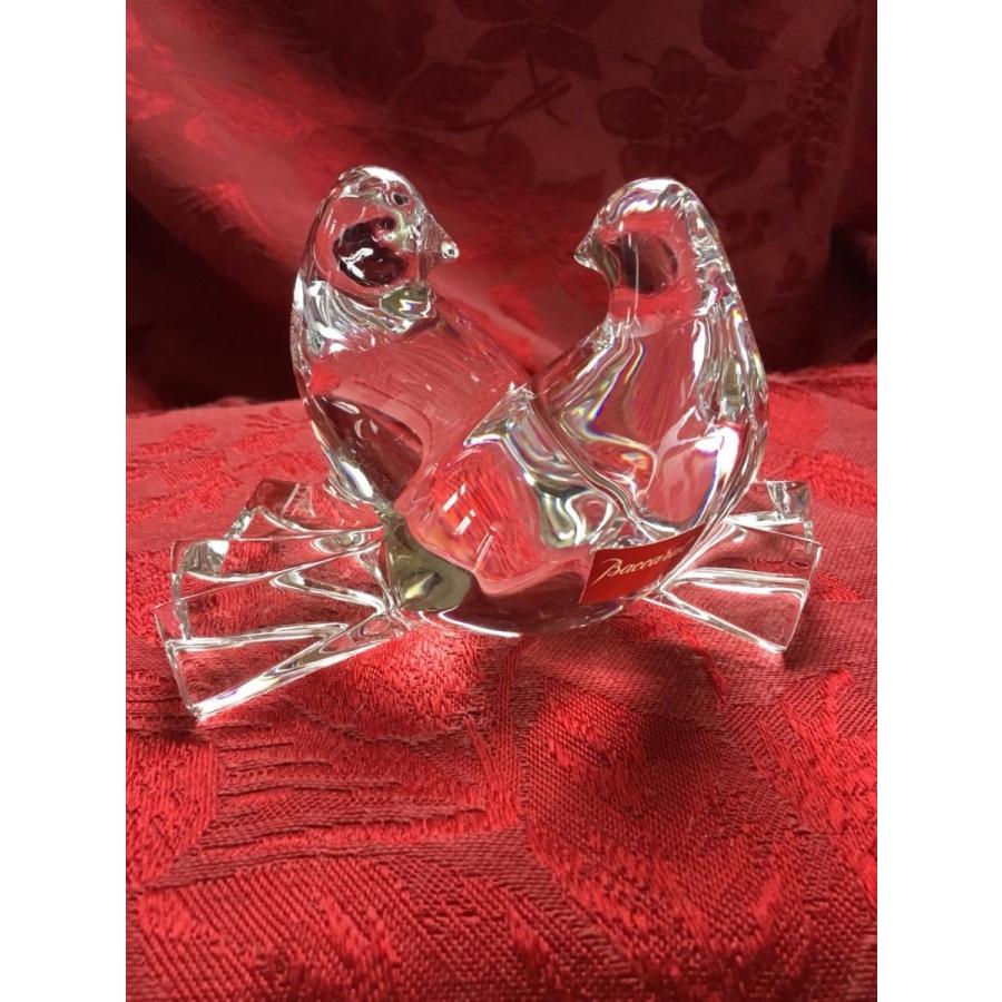 バカラ（Baccarat） 2羽の小鳥 LOVE クリスタル フィギュリン