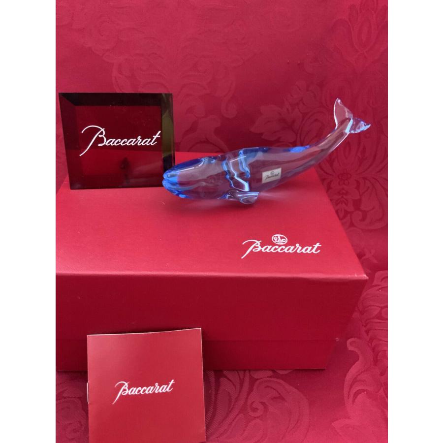 バカラ（Baccarat） 置物 ホエール くじら クリスタル ブルー フィギュ