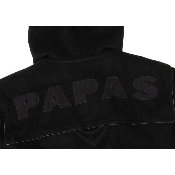 PAPAS（パパス） カシミヤ混バックロゴウールダッフルコート 黒M