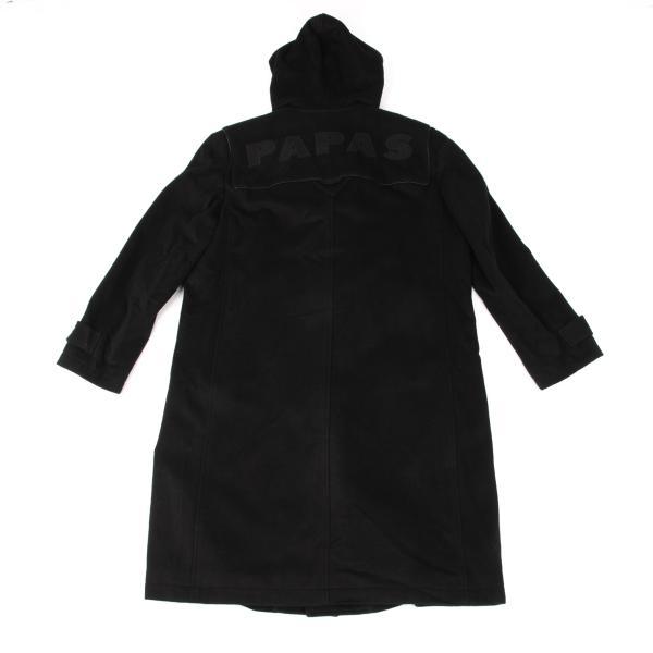 PAPAS（パパス） カシミヤ混バックロゴウールダッフルコート 黒M