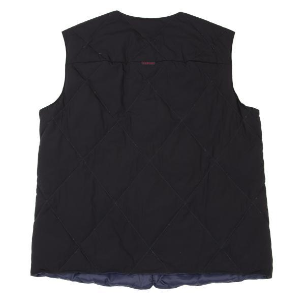 PAPAS（パパス） ナイロンキルティングダウンベスト 黒紺S 【メンズ