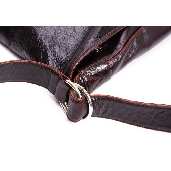 マサキマツシマMASAKI MATSUSHIMA レザーショルダーバッグ 焦げ茶