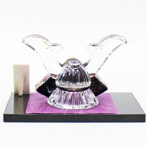 クリスタル兜「清澄兜/漆黒兜」 端午の節句 お飾り ガラス 置物 五月