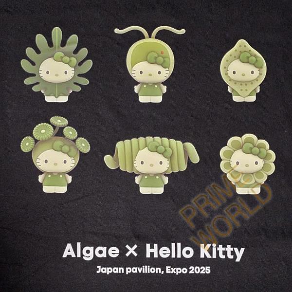 ハローキティ 【Mサイズ/黒】サンリオ Tシャツ(6types) 藻類キティ