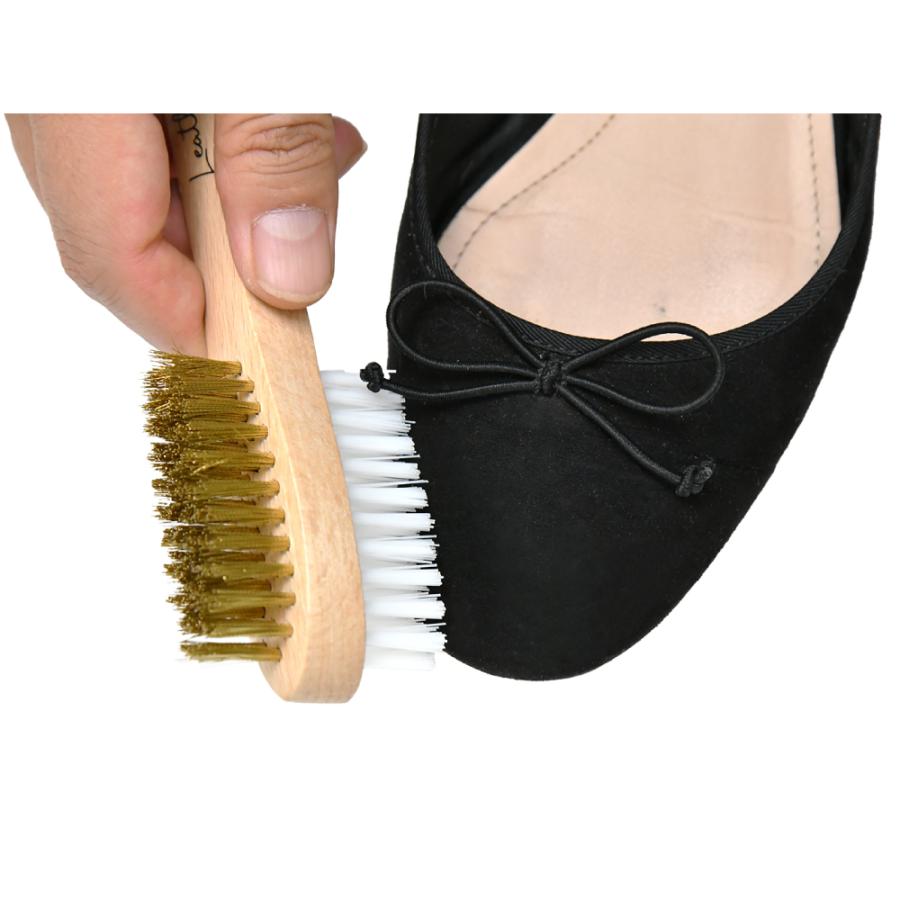 レザーラブ 真鍮ハンドルブラシ 両面使える起毛革用ブラシ スエード