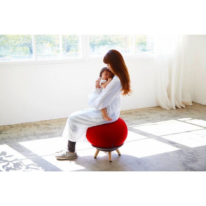 産後 チェア バランスボール 赤ちゃん 椅子 iimo サンゴチェア レッド