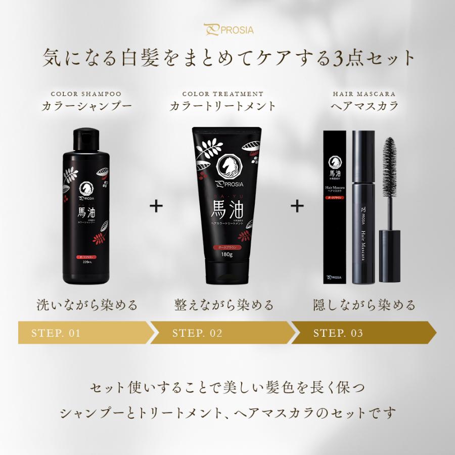アイメディア 馬油白髪ケア3点セット プロシア カラーシャンプー ヘア
