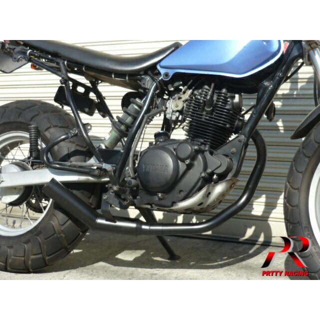 プリティー YAMAHA TW200 TW225 ショート管 70π ブラック マフラー