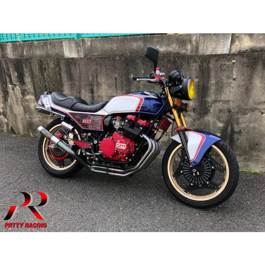 CBX400F用 PRETTY 薄型センバツブレット 素地 マフラー : PRETTYRACING