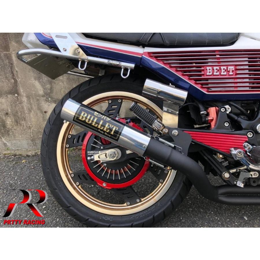 CBX400F用 PRETTY 薄型センバツブレット 黒 マフラー : PRETTYRACING