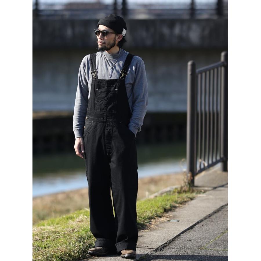 TCBジーンズ ボス オブ ザ キャット オーバーオール ブラックデニム