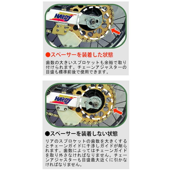 ハーディ 【HARDY】 HCS01 チェーンガイドスペーサー (HONDA : XR250