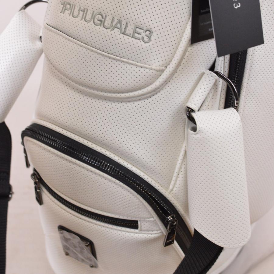 1PIU1UGUALE3 GOLF キャディバッグ スタンド式 メンズ 黒 白 grg397