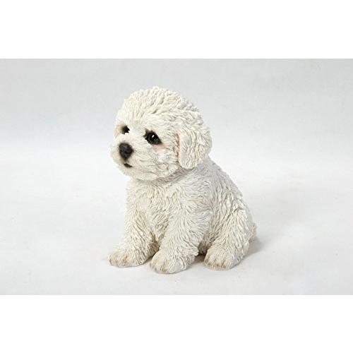 座る子犬の ビション・フリーゼ 彫像 彫刻 高さ 約15cm/ マルチーズ