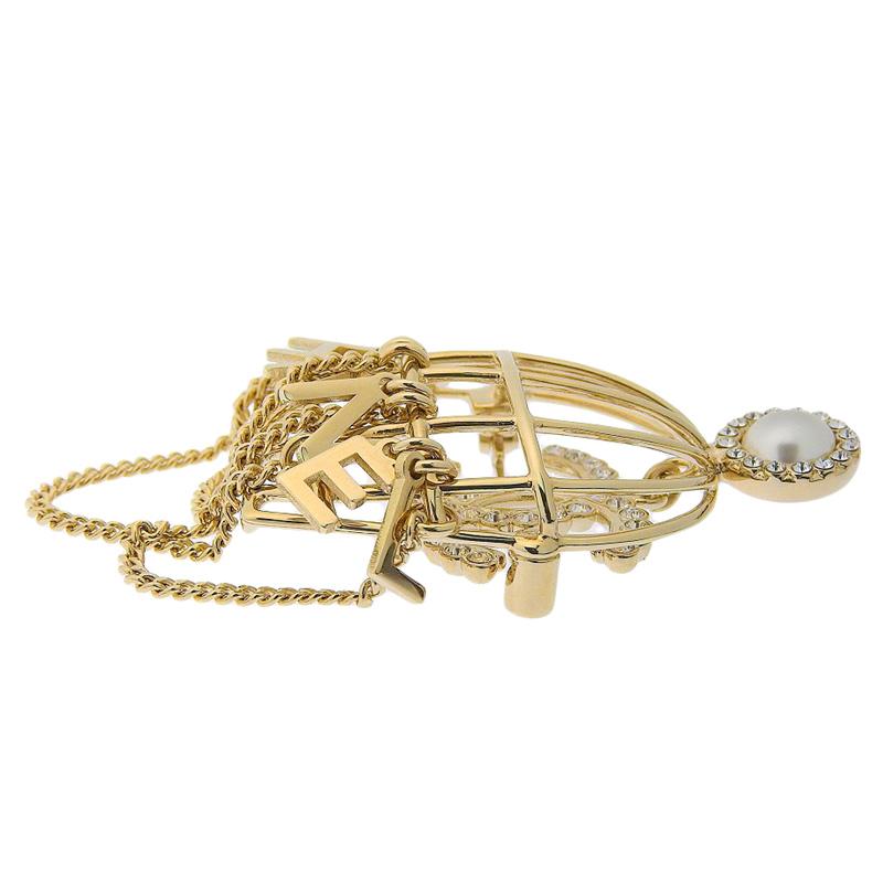 CHANEL（シャネル） ココマーク 鳥かご ブローチ GP ラインストーン