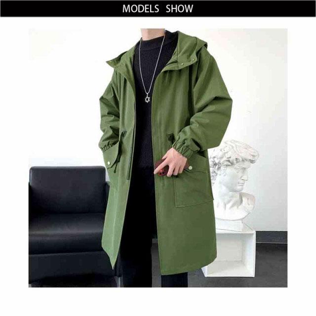 送料無料 モッズコート メンズ フード付き ロングコート ミリタリー