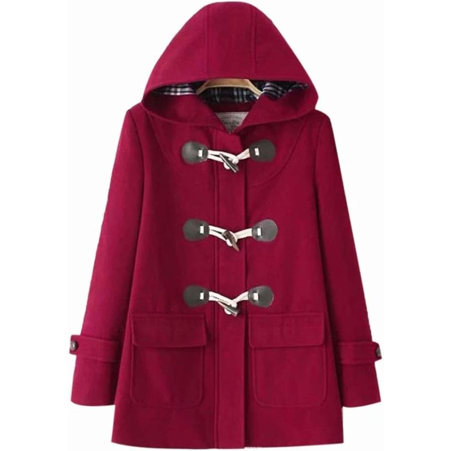 コート ダッフルコート アウター ウールコート フード付き ショート丈