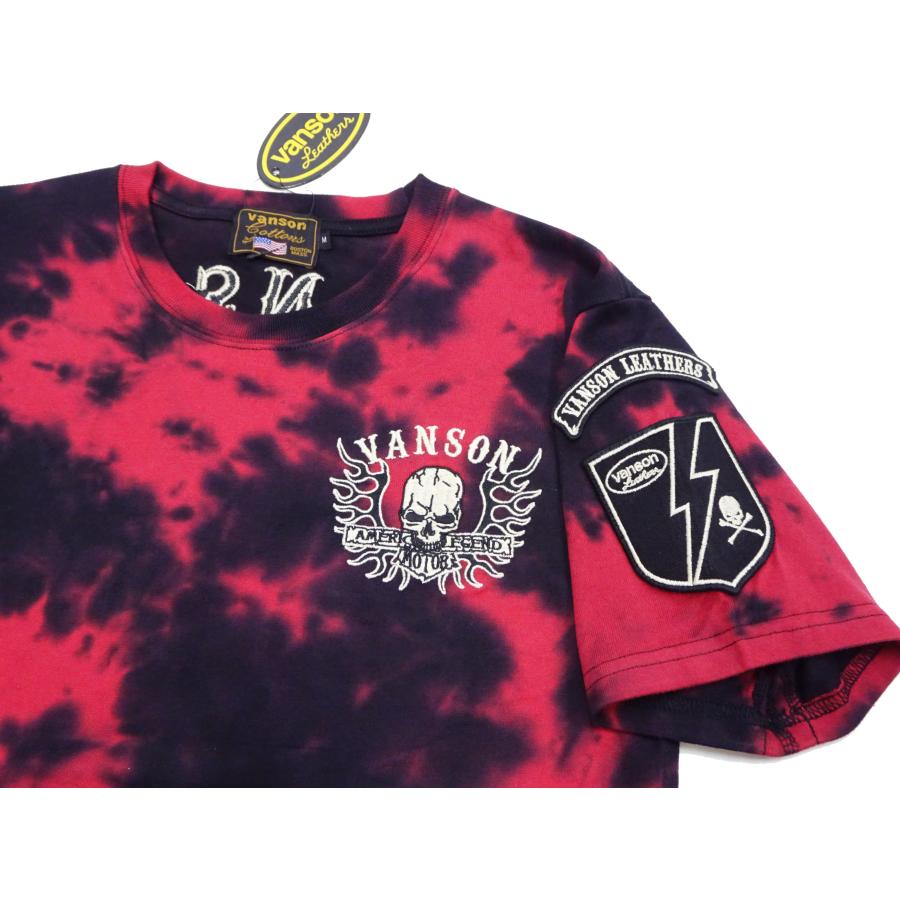 VANSON（バンソン） Tシャツ スカル ファイアーパータン 刺繍