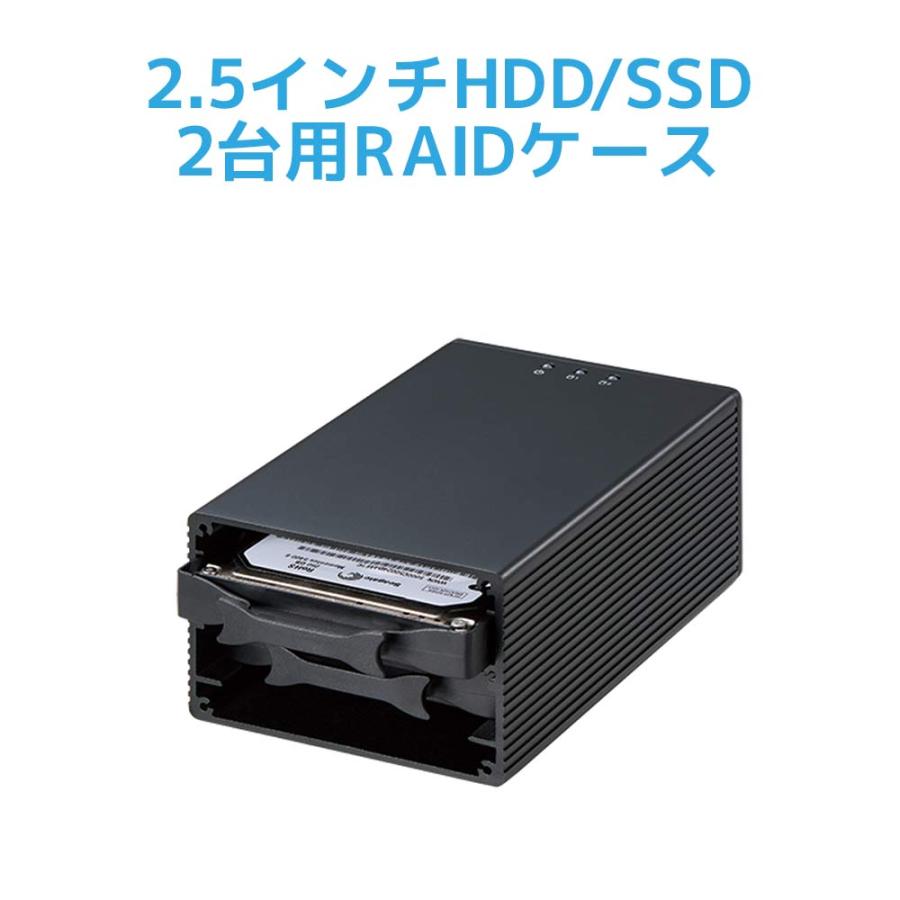 USB3.2 Gen2 RAIDケース (2.5インチ HDD SSD 2台用 10Gbps 対応) RS