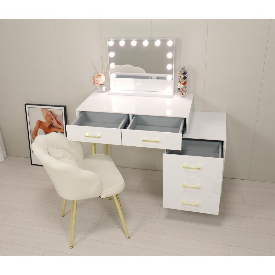 F＆I ドレッサー コンパクト テーブル オシャレ 白 化粧台 幅80cm 北欧