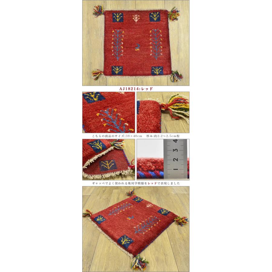 サヤンサヤン ギャッベ 座布団 イラン ギャベ ペルシャ 約 40x40cm