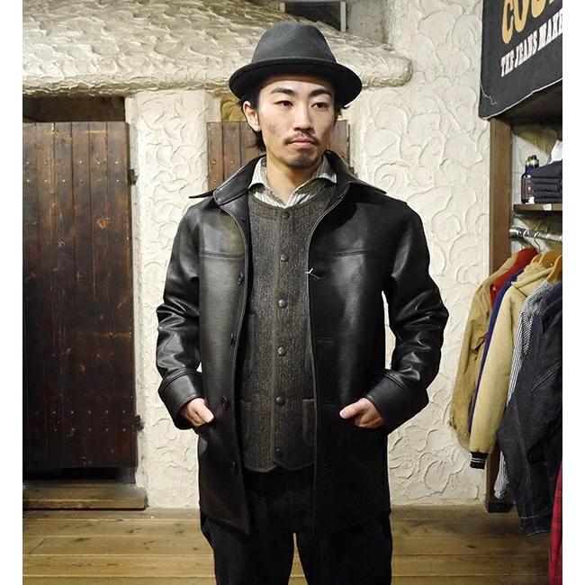 Y'2 LEATHER ワイツーレザー カーコート SHC-76 墨黒ホース ジャケット